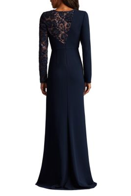 Devika Embroidered Twist-Drape Gown