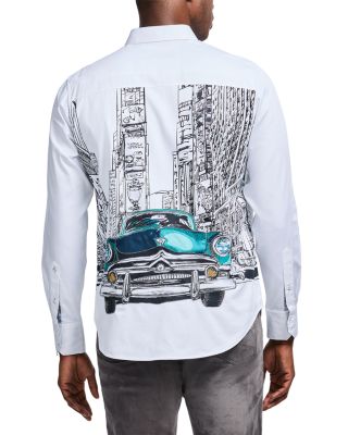 Urban Classics Printed Long Sleeve Button Front Shirt