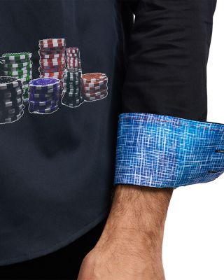 Royal Flush Printed Long Sleeve Button Front Shirt
