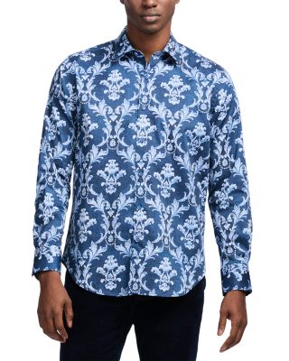 Neville Printed Long Sleeve Button Front Shirt