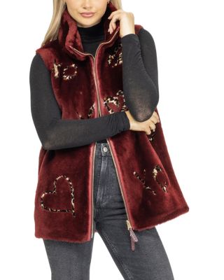 Reversible Shearling Zipper Vest