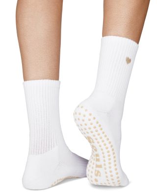 Beige Heart Grip Socks - thumbnail 2
