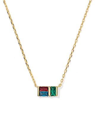 Jamie Baguette Crystal Pendant Necklace, 16-19" 