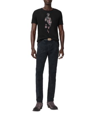 Short Sleeve Raw Edge Graphic Tee