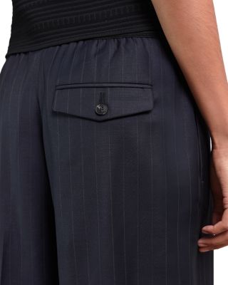 Petite Neave Waistband Pinstripe Wide Leg Pants 