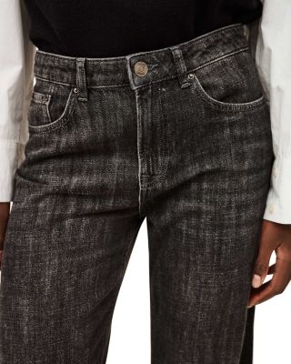 Fadou Mid Rise Flare Jeans in Blackstone
