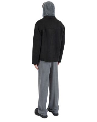 Faux Suede Lapel Jacket