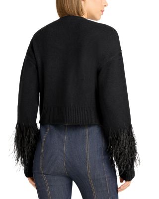 Bria Feather Trim Cardigan 