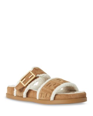 Women's Fendi Feels Shearling Lined Slides