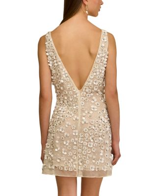 Sapphira Silk Embellished Mini Dress