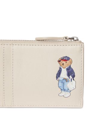 Polo Bear Leather Zip Card Case