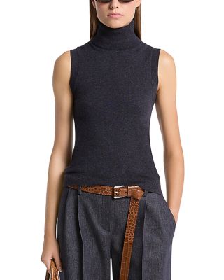 Cashmere Sleeveless Turtleneck Sweater