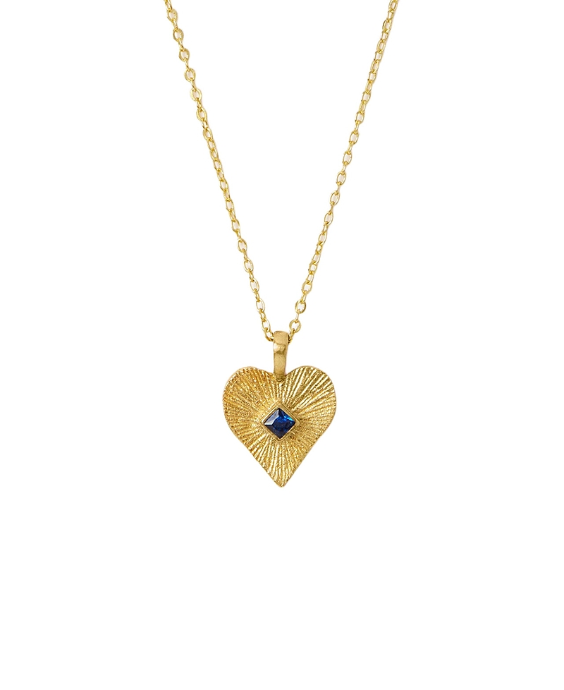 Ottoman Hands Golden Heart Pendant Necklace