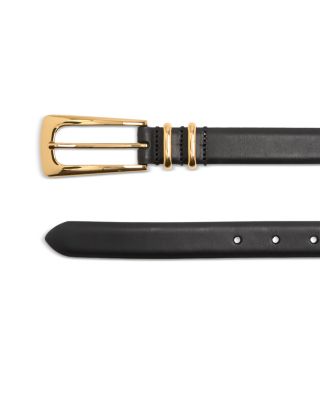 Women's Elongated Buckle Leather Belt