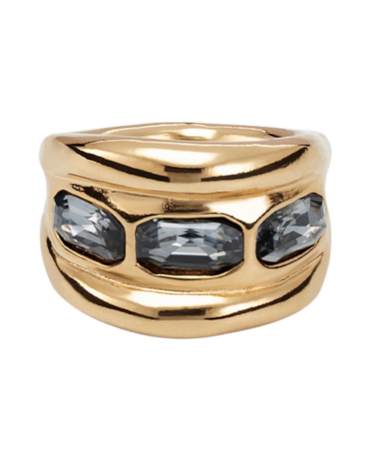 UNOde50 Triple Grey Crystal Ring