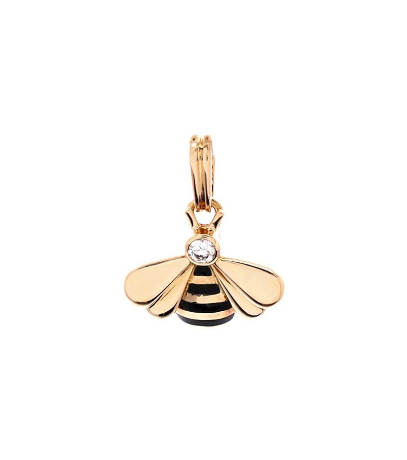 Click to view more detailed imagery on our partner's website Pre-owned Pre-owned Cartier Cartier Bumble Bee Charm 18k Gold With Diamond And Enamel, 0.6"