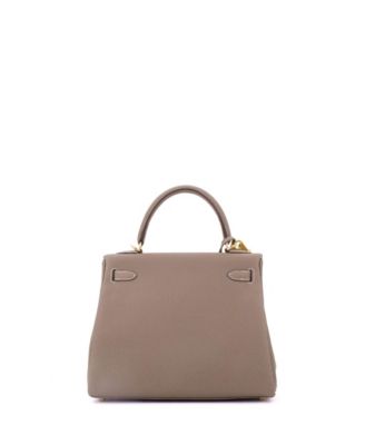 Kelly 25 Handbag Grey Togo with Gold Hardware