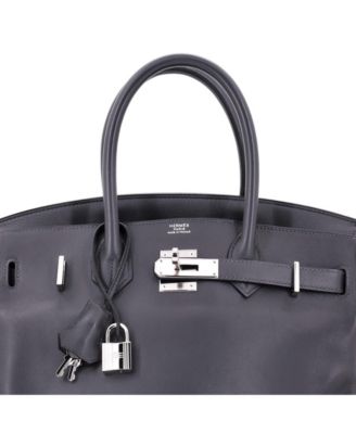 Birkin 30 Handbag Grey Swift with Palladium Hardware