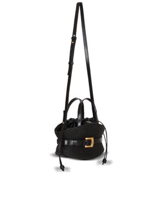  Shuffle Mini Bag in Calfskin and Raffia