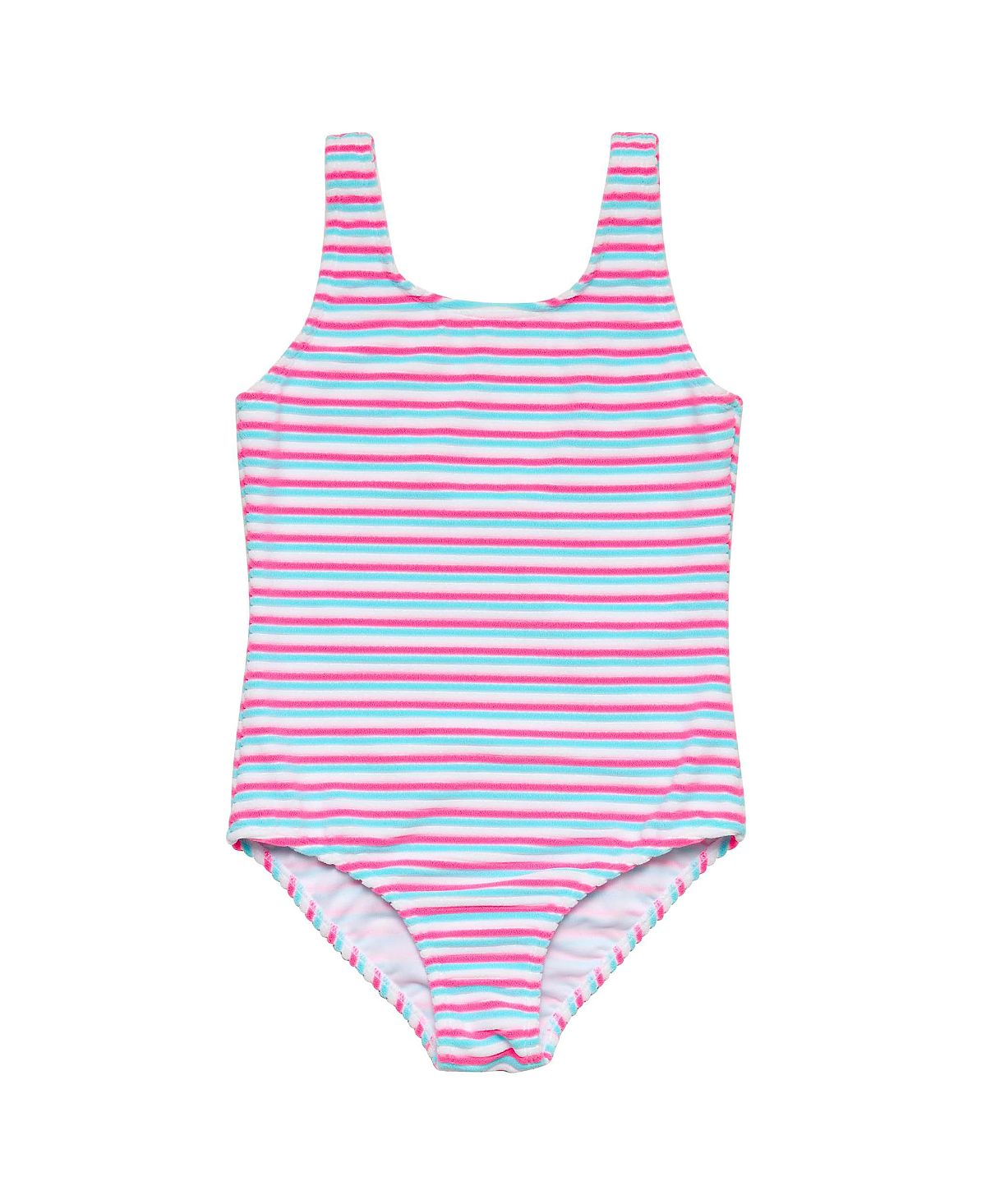 Snapper Rock Girls' Sorbet Stripe Teen Scoop Swimsuit - Big Kid