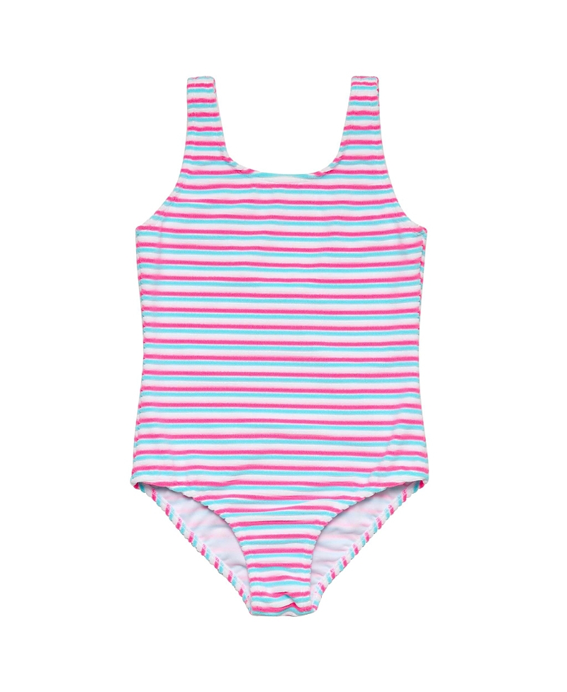 Snapper Rock Girls' Sorbet Stripe Teen Scoop Swimsuit - Big Kid