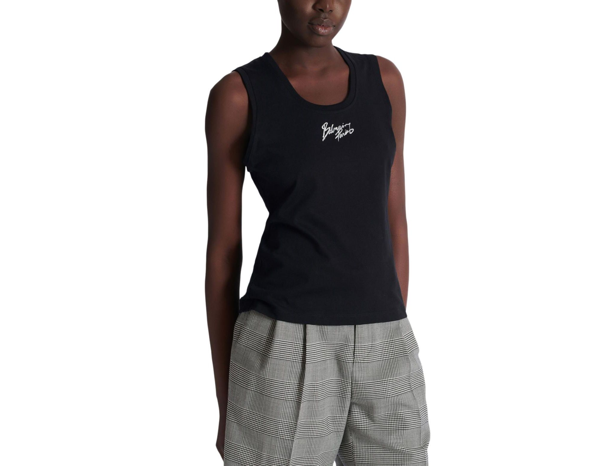 Relaxed Tank Top With Balmain Paris Brush Print — Image 5