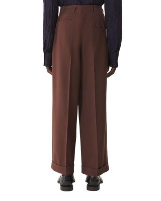  Wide-Leg Flannel Pants