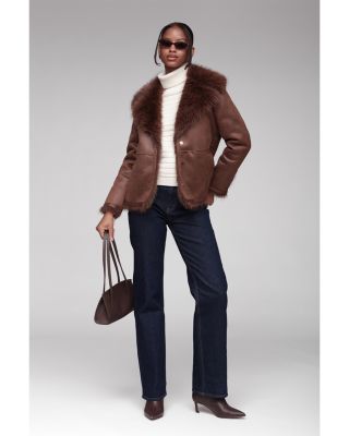 Faux Suede &amp; Shearling Jacket