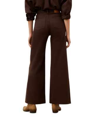 Saturday High Rise Wide Leg Jeans in Chocolate Brown