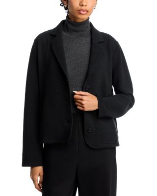 Textured Double Knit Notch Collar Jacket