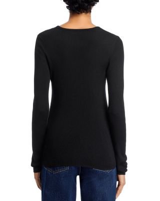 Rib Knit Long Sleeve Striped Sweater