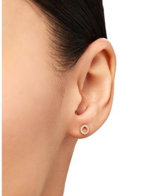  Solid Yellow Gold Lab Grown Diamond Circle Studs