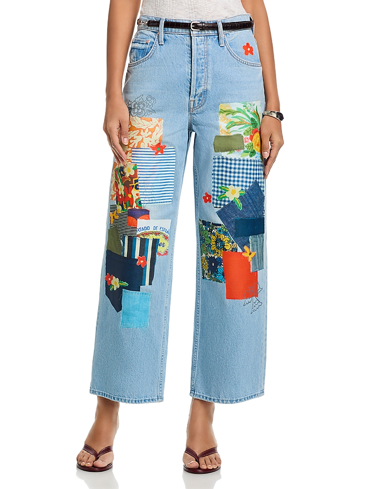 Mother High Rise Spinner Flood Wide Leg Jeans in Mumble Jumble