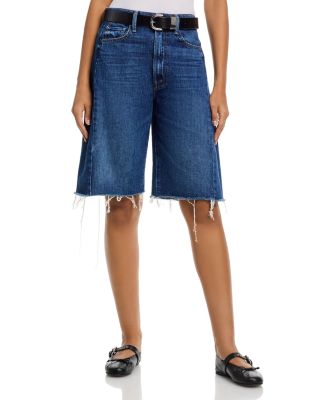 The Halfpipe High Rise Bermuda Fray Jean Shorts in Did You Bring Me Anything