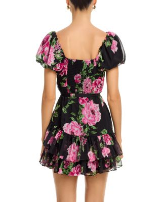 Floral Short Sleeved Mini Dress - Exclusive