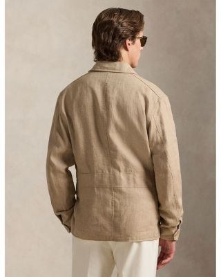 Linen Herringbone Utility Jacket