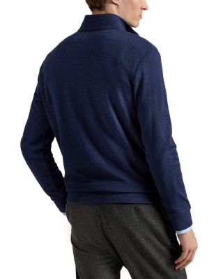 Luxury Double Knit Jacquard Quarter Zip Pullover