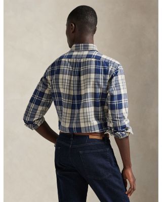 Classic Fit Plaid Oxford Button Down Shirt