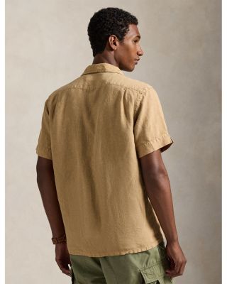 Classic Fit Slub Linen Camp Shirt