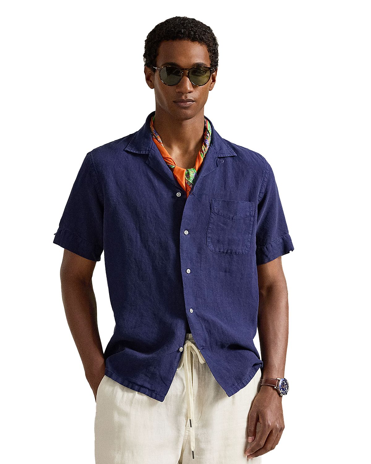 Polo Ralph Lauren Classic Fit Slub Linen Camp Shirt