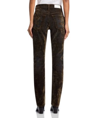 The Blondie High Rise Jeans in Olive Branch Flocked