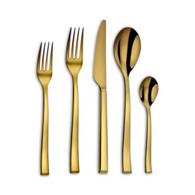 Side PVD Gold 5-Piece Flateware Place Setting