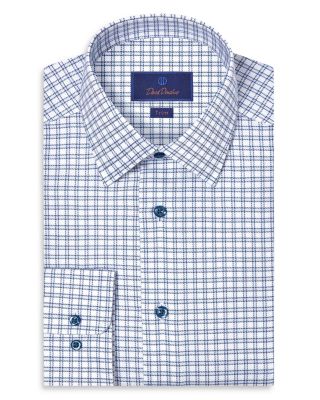 Trim Fit Twill Windowpane Check Dress Shirt