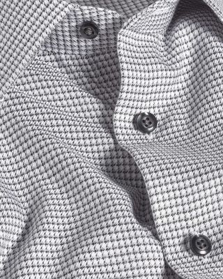 Trim Fit Micro Twill Check Dress Shirt