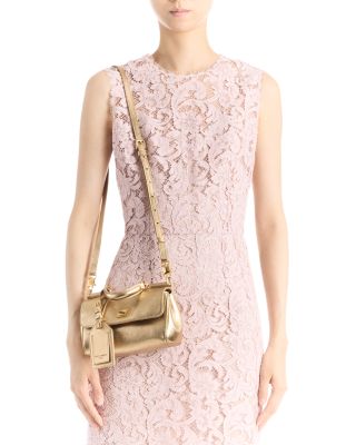 Metallic Leather Top Handle Bag