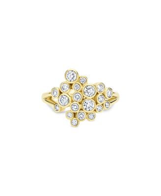 18K Yellow Gold Fizz Diamond Bezel Cluster Ring
