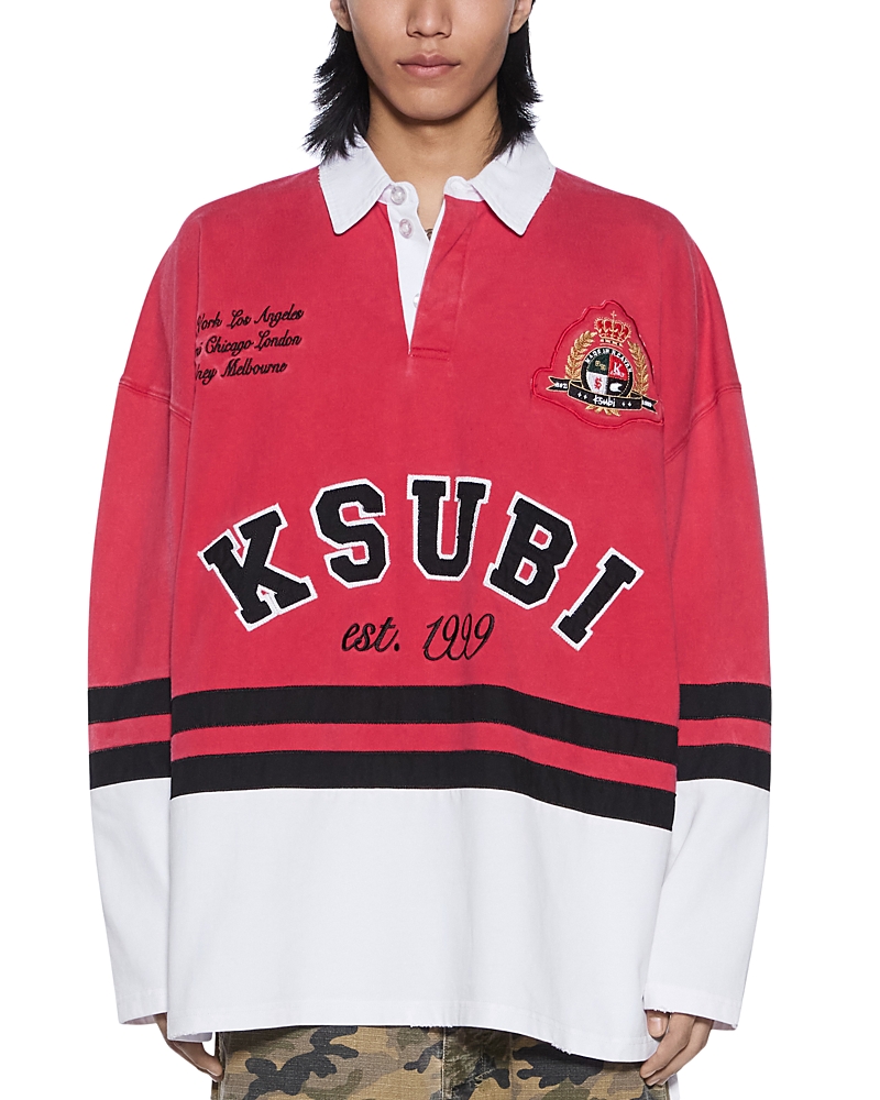 Ksubi Duke Oversized Jersey Varsity Long Sleeve Tee In Multi