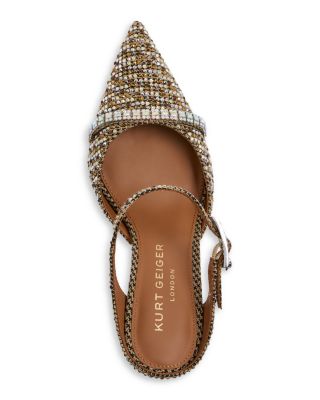 Women's Strass Embellished Pointed Mule Pumps