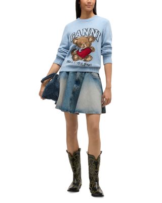 Wool Blend Crewneck Graphic Sweater