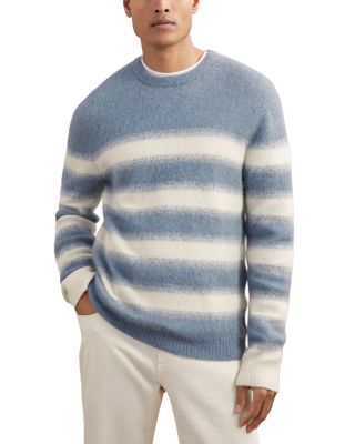 Piers Long Sleeve Crew Stripe Brush Alpaca Wool Jumper